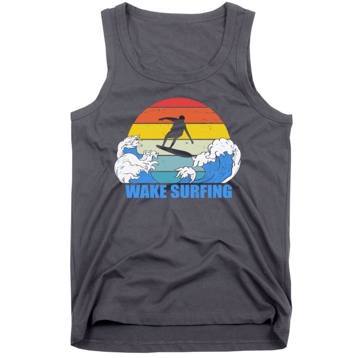 Wake Surfing Retro Sunset Tank Top