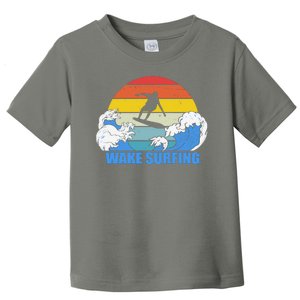 Wake Surfing Retro Sunset Toddler T-Shirt