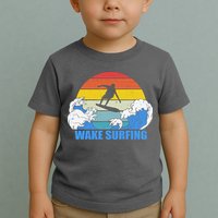 Wake Surfing Retro Sunset Toddler T-Shirt