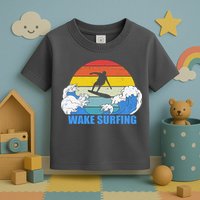 Wake Surfing Retro Sunset Toddler T-Shirt
