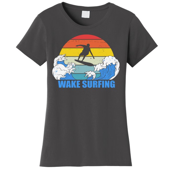 Wake Surfing Retro Sunset Women's T-Shirt