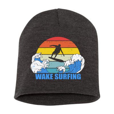 Wake Surfing Retro Sunset Short Acrylic Beanie