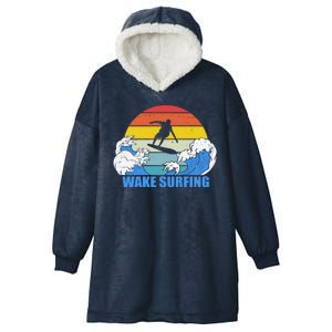 Wake Surfing Retro Sunset Hooded Wearable Blanket