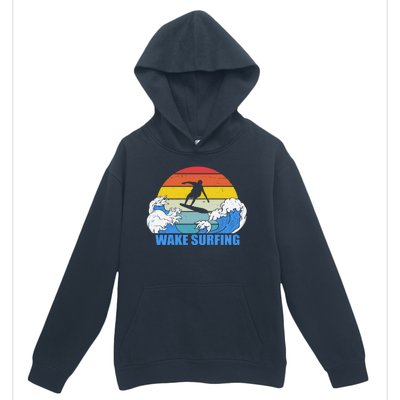 Wake Surfing Retro Sunset Urban Pullover Hoodie