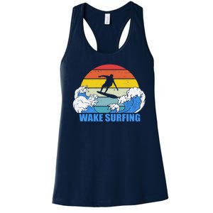 Wake Surfing Retro Sunset Women's Racerback Tank