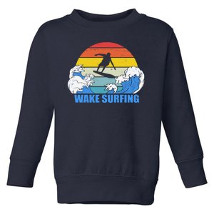 Wake Surfing Retro Sunset Toddler Sweatshirt