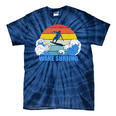 Wake Surfing Retro Sunset Tie-Dye T-Shirt