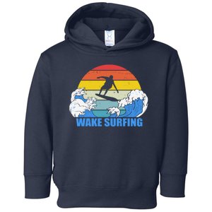 Wake Surfing Retro Sunset Toddler Hoodie