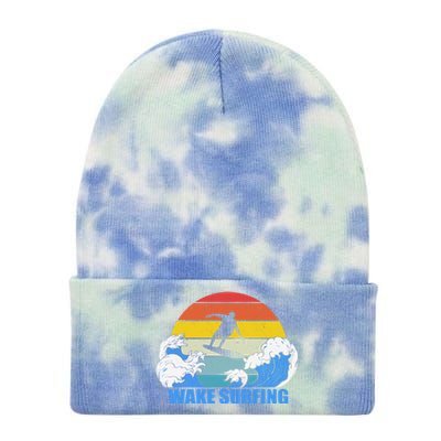 Wake Surfing Retro Sunset Tie Dye 12in Knit Beanie