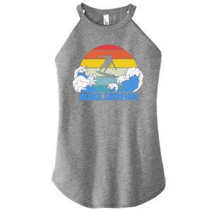 Wake Surfing Retro Sunset Women's Perfect Tri Rocker Tank