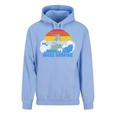 Wake Surfing Retro Sunset Unisex Surf Hoodie