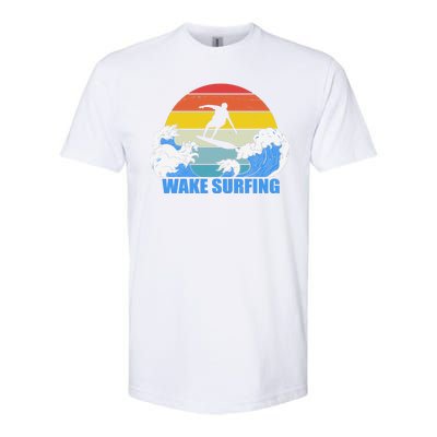 Wake Surfing Retro Sunset Softstyle CVC T-Shirt