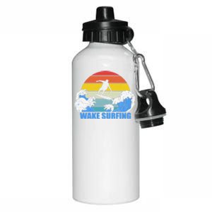 Wake Surfing Retro Sunset Aluminum Water Bottle