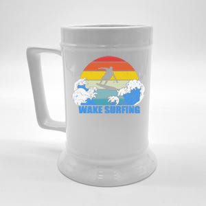 Wake Surfing Retro Sunset Beer Stein