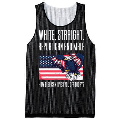 White Straight Republican Male Mesh Reversible Basketball Jersey Tank