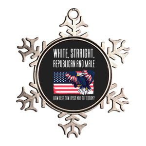 White Straight Republican Male Metallic Star Ornament