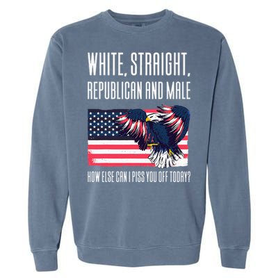 White Straight Republican Male Garment-Dyed Sweatshirt