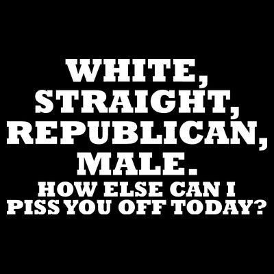 White Straight Republican Male Funny Republican T-Shirt
