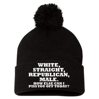 White Straight Republican Male Funny Republican Pom Pom 12in Knit Beanie