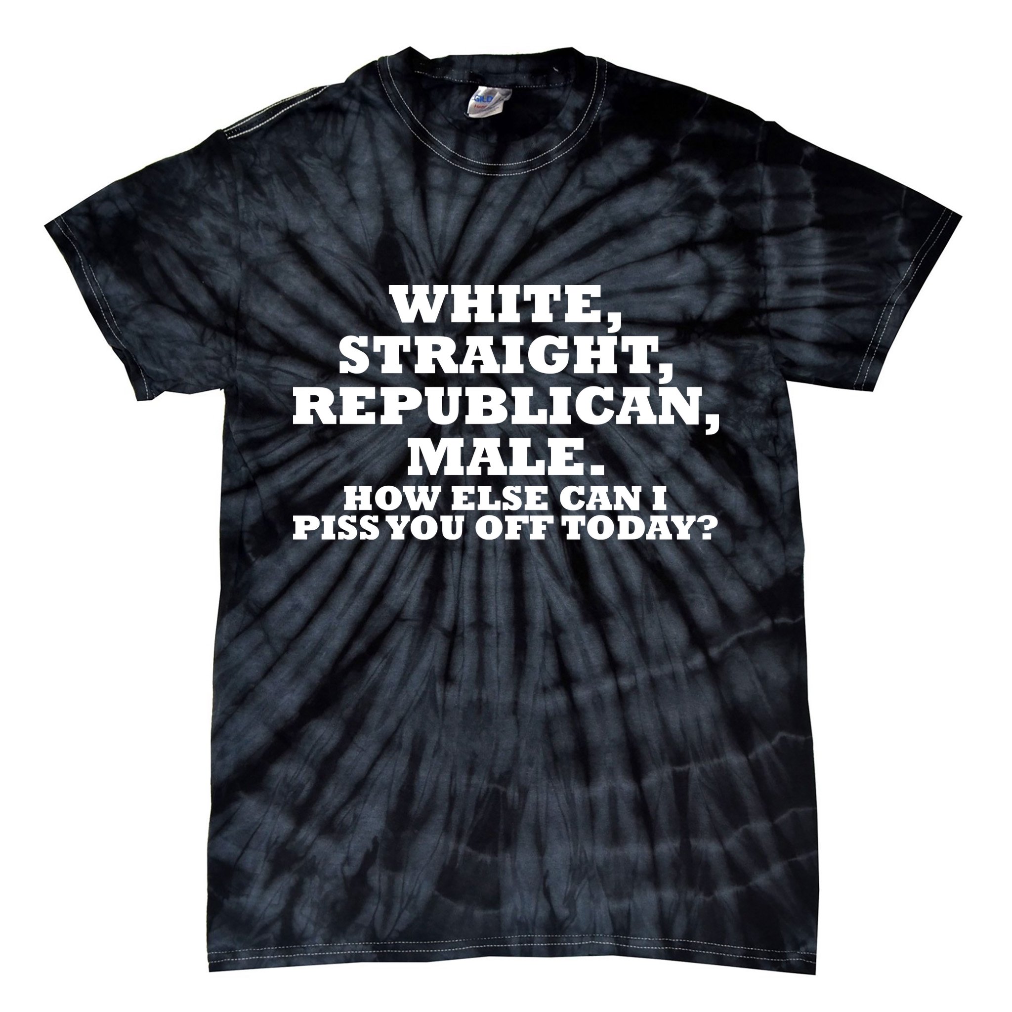 White Straight Republican Male Funny Republican Tie-Dye T-Shirt