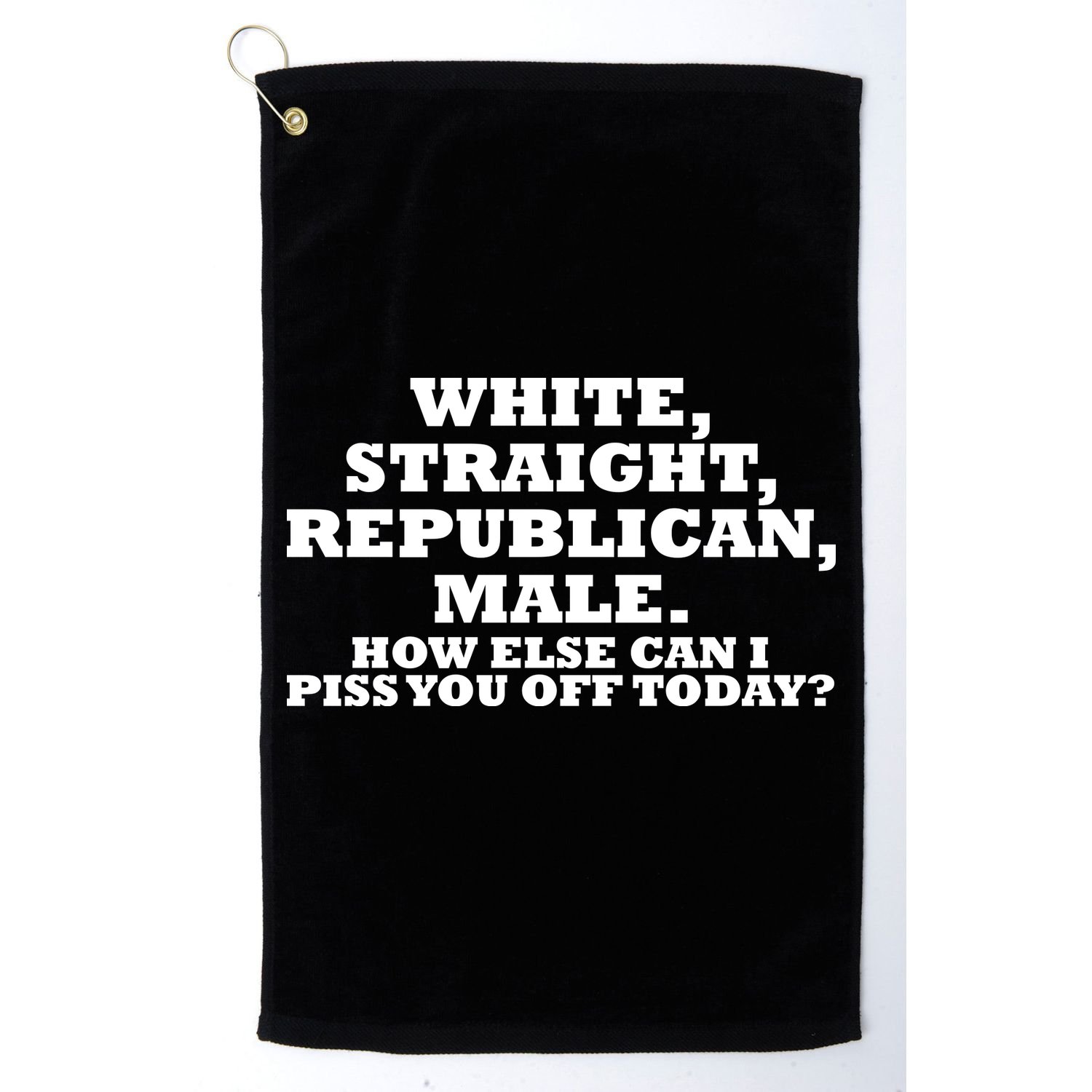 White Straight Republican Male Funny Republican Golf Towel