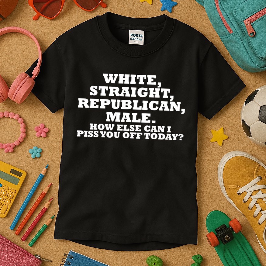 White Straight Republican Male Funny Republican Kids T-Shirt
