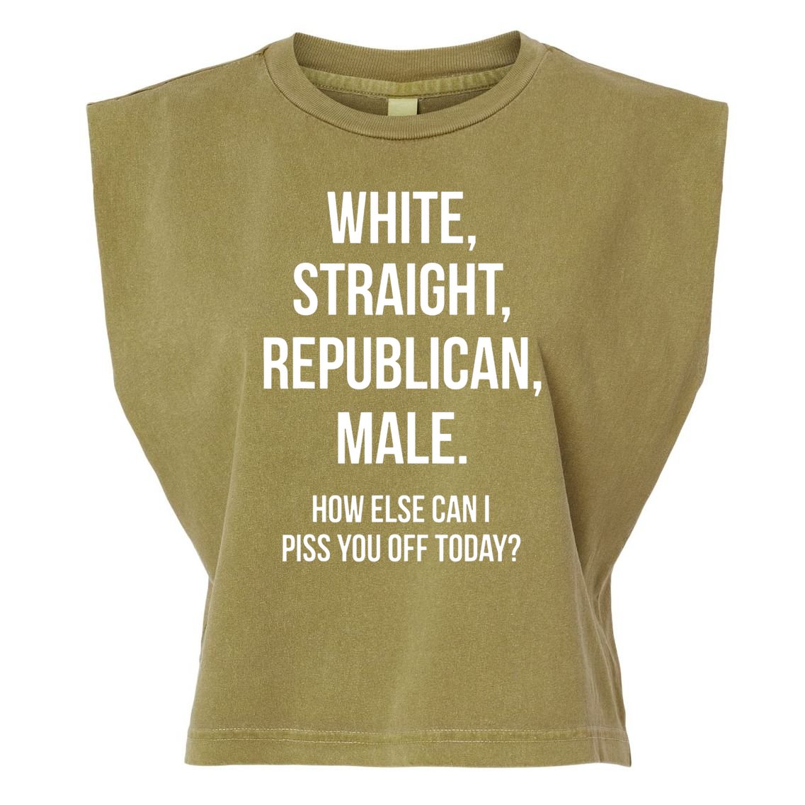 White, Straight, Republican, Male Funny Republican Garment-Dyed Women's Muscle Tee