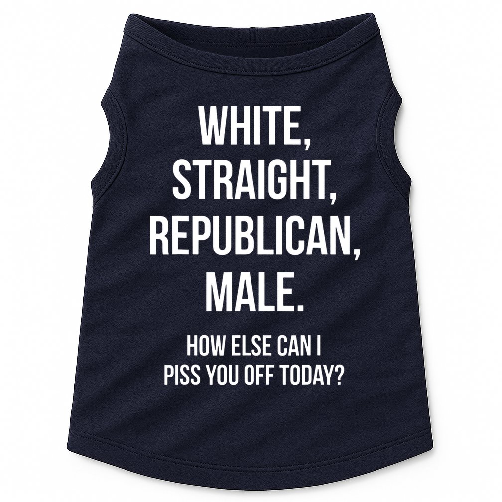 White, Straight, Republican, Male Funny Republican Doggie Tank