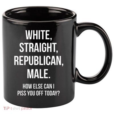 White Straight Republican Male Funny Republican 11oz C Handle Ceramic Mug