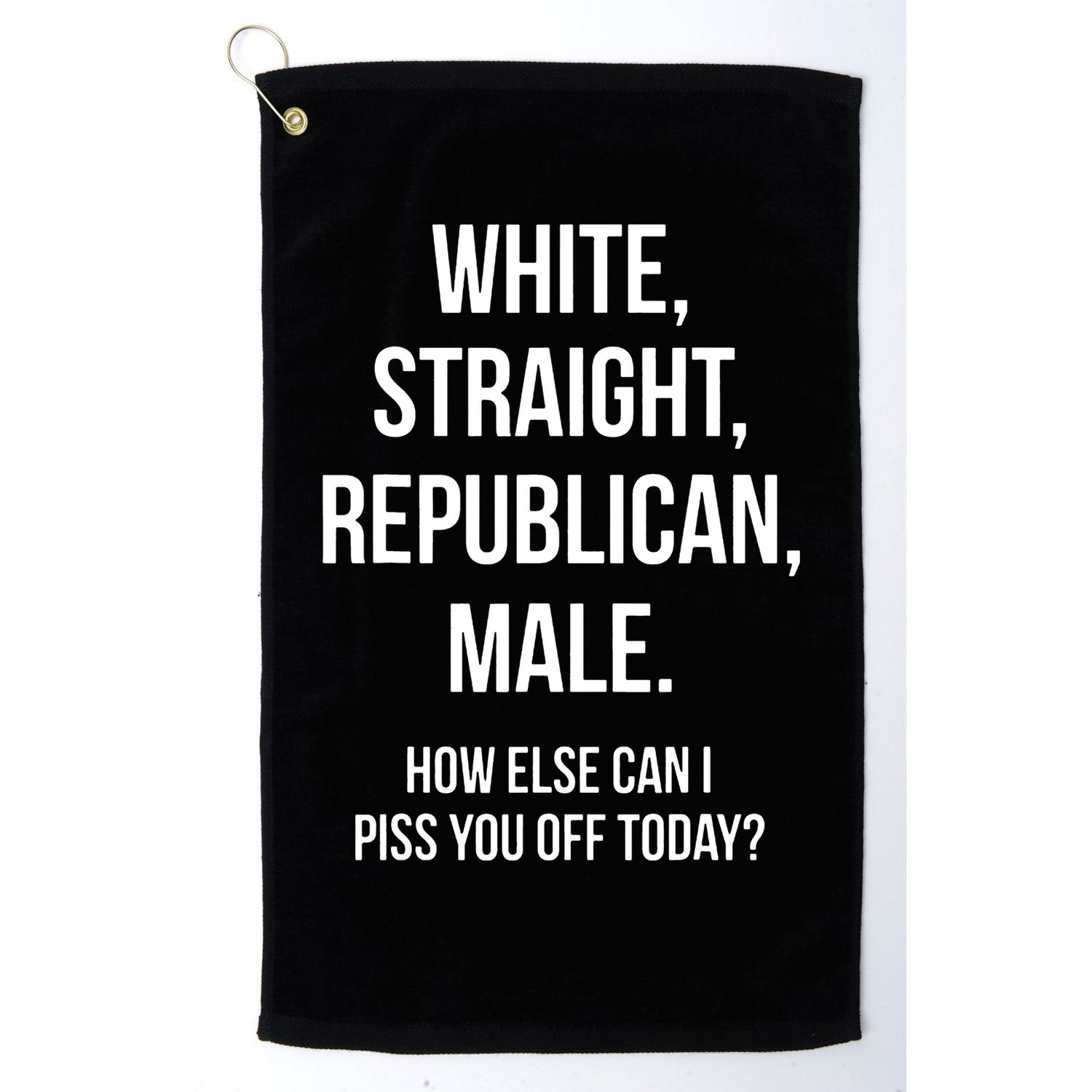 White Straight Republican Male Funny Republican Golf Towel