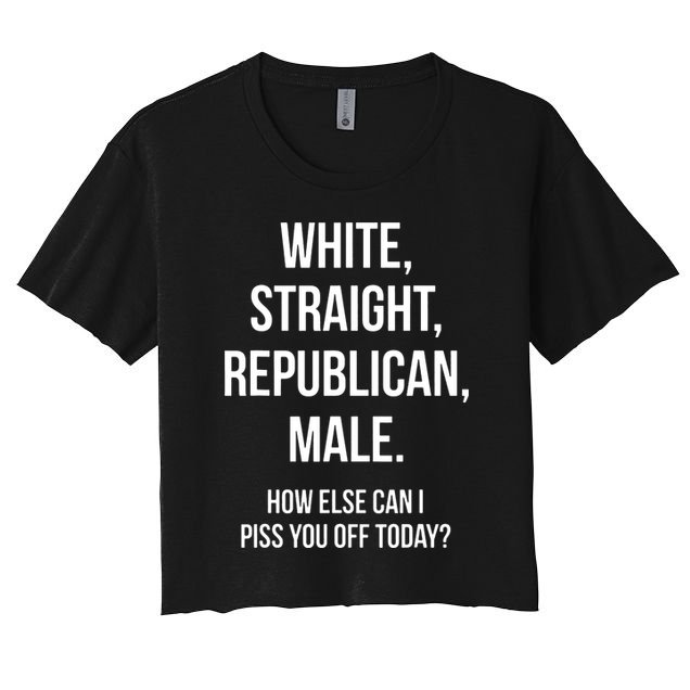 White Straight Republican Male Funny Republican Crop Top