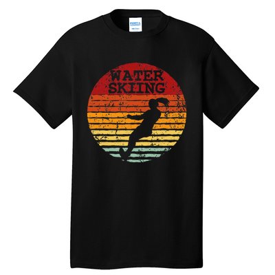 Water Skiing Retro Waterski Vintage Waterskiing Sunset Ski Tall T-Shirt