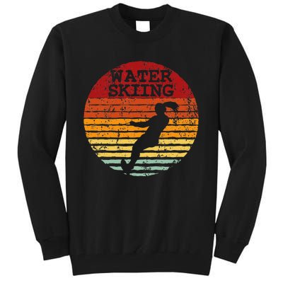 Water Skiing Retro Waterski Vintage Waterskiing Sunset Ski Tall Sweatshirt