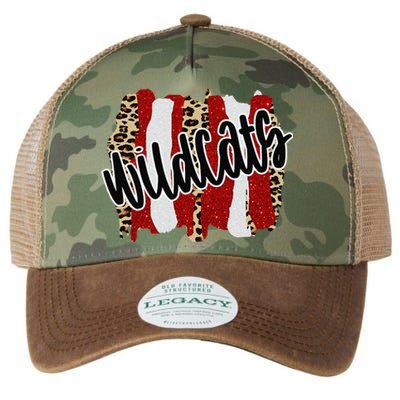 Wildcats Splash Red White Black School Spirit Legacy Tie Dye Trucker Hat