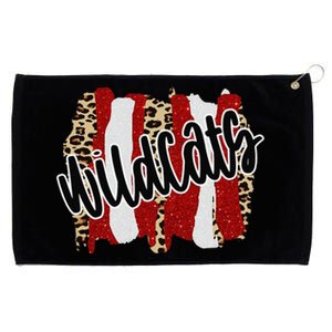 Wildcats Splash Red White Black School Spirit Grommeted Golf Towel