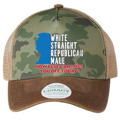 White Straight Republican Male Who Else Can I Piss Off Today Legacy Tie Dye Trucker Hat