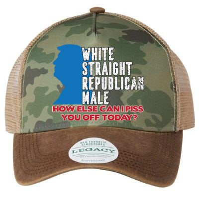 White Straight Republican Male Who Else Can I Piss Off Today Legacy Tie Dye Trucker Hat