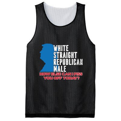 White Straight Republican Male Who Else Can I Piss Off Today Mesh Reversible Basketball Jersey Tank