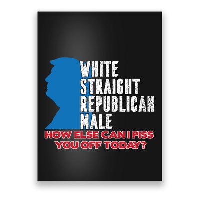 White Straight Republican Male Who Else Can I Piss Off Today Poster