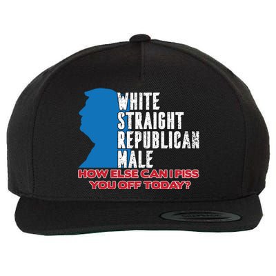 White Straight Republican Male Who Else Can I Piss Off Today Wool Snapback Cap