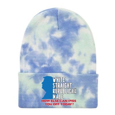 White Straight Republican Male Who Else Can I Piss Off Today Tie Dye 12in Knit Beanie