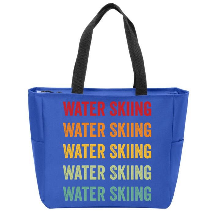 Water Skiing Rainbow Design Water Skiing Sport Colorful Gift Zip Tote Bag