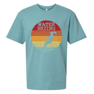 Water Skiing Retro Waterski Vintage Waterskiing Sunset Ski Meaningful Gift Sueded Cloud Jersey T-Shirt