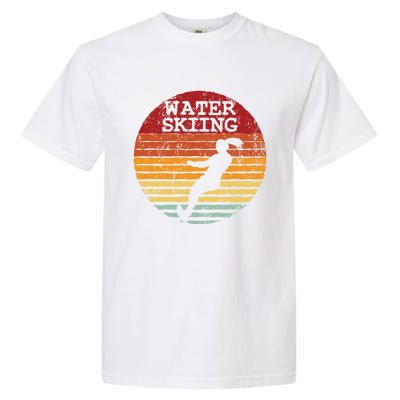 Water Skiing Retro Waterski Vintage Waterskiing Sunset Ski Meaningful Gift Garment-Dyed Heavyweight T-Shirt