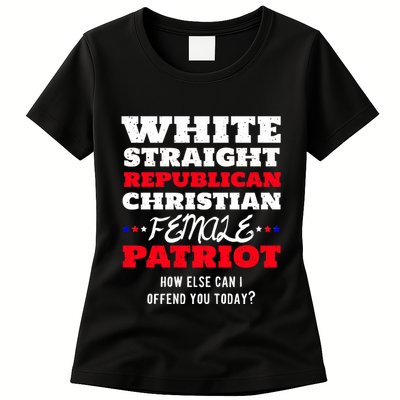 White Straight Republican Christian Female Patriot Womens T-Shirt