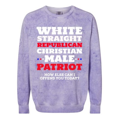 White Straight Republican Christian Male Patriot Colorblast Crewneck Sweatshirt