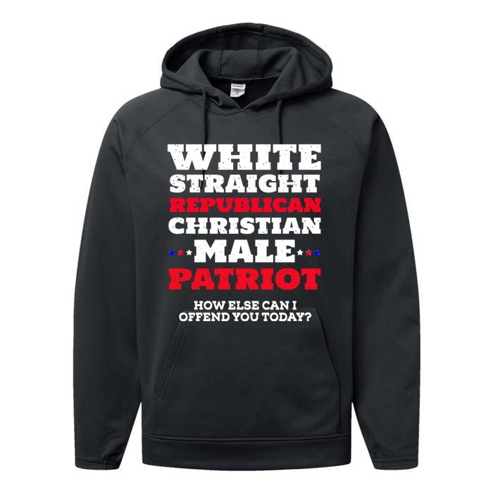 White Straight Republican Christian Male Patriot Performance Fleece Hoodie