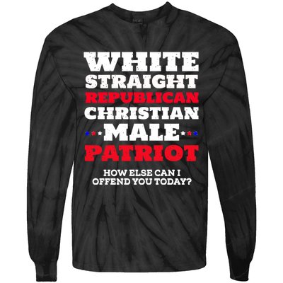 White Straight Republican Christian Male Patriot Tie-Dye Long Sleeve Shirt