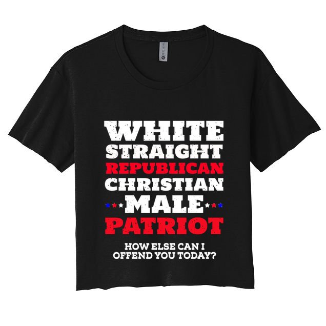 White Straight Republican Christian Male Patriot Crop Top