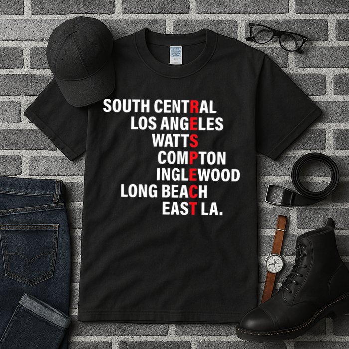 West Side RESPECT Los Angeles Watts Compton Long Beach Tall T-Shirt
